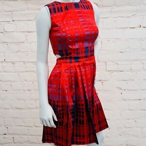 Eva Mendes for New York & Company Plaid Sz 14 Midi Dress